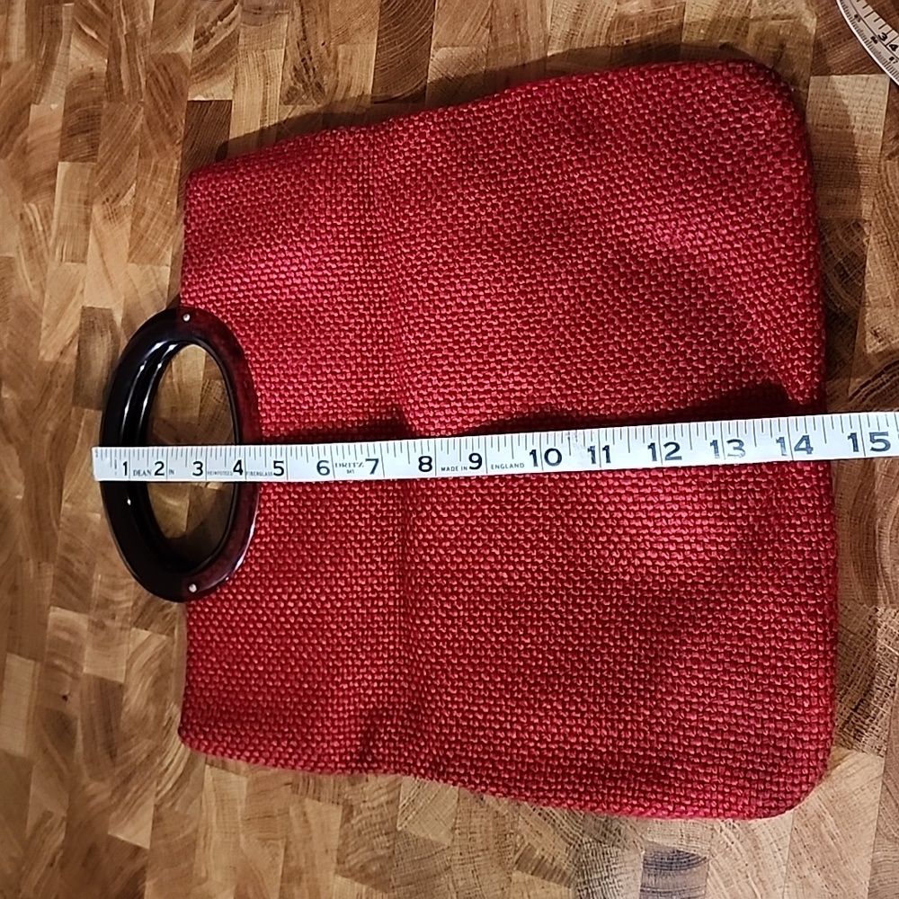 Vintage MCM red Jute Hand bag clutch - Picture 13 of 16